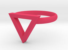 Load image into Gallery viewer, Sapphic: Pink Triangle ring size 7 3d printed