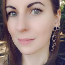 Load image into Gallery viewer, VOTE Sterling Silver Dangle Earrings (phot/model: Kathy Kerner)